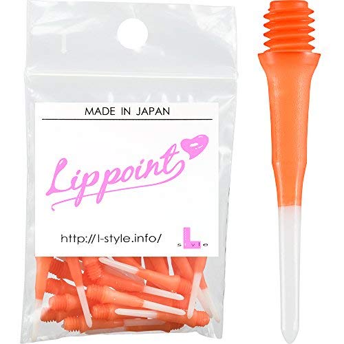 Lstyle Dart Tips: Original Lippoint - Soft Tip Dart Points - 2BA Thread - Regular Length - 2 Tone Orange