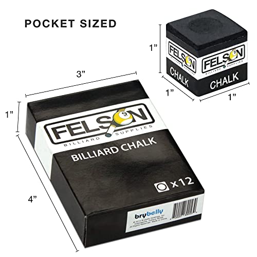 Felson Pool Chalk Cubes | Pool Table Accessories for Table Billiards | Pool Cue Chalk & Storage Box - style: 12 Count (Pack of 1)