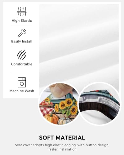 Savannan Office Chair Cover, Autumn Pumpkin Truck Protective Stretch Elastic Universal Cover for Desk Task Chair,Computer Rotating Chair 1 Pcs Fall Leaves on Wood