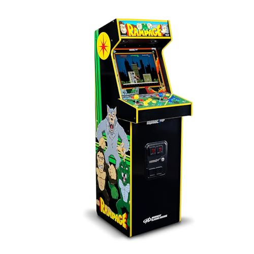 ARCADE1UP Rampage/Joust Deluxe Arcade Machine, Includes 14 Classic Midway Games with WiFi Leaderboards, Light-Up Marquee & Redesigned Cabinet - color: Rampage/Joust