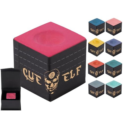 CUEELF Cube Pool Cue Chalk Technology Billiard Pool Stick Chalk for Professional Low Deflection, Durable, Reduces Miscues-1pc - color: Rose red