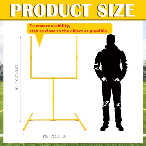 Jenaai Gaint 70.8 X 31.5 Football Party Decoration Large Plastic Football Goal Field Post Centerpiece for Game Day Soccer Bowl Birthday Sport Party Outdoor Indoor Decor