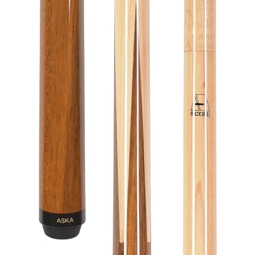 ASKA Sneaky Pete Pool Cue Stick 58", Maple Spliced Exotic Wood, 13mm Tip, 5/16x18 Joint, Wrapless Billiard Cue, 2-Piece Construction - size: 19-Ounce