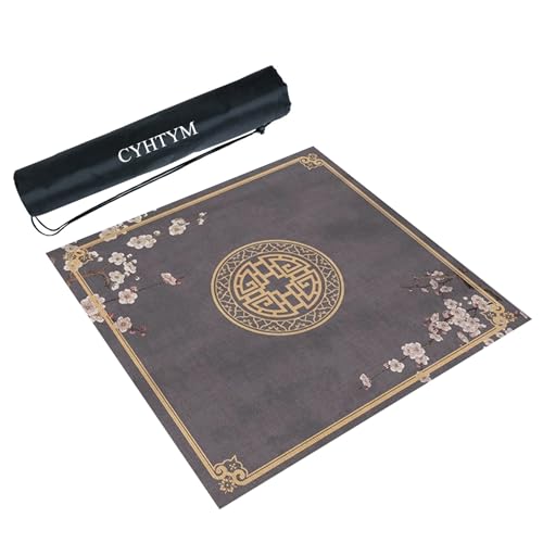 Square Mahjong Mat with Black Carrying Bag, Thick Anti Slip Tablecloth, Table Pad for Mahjong Poker and Tile Game(Gray1,70CM/27.5") - color: Gray1, size: 70CM/27.5"