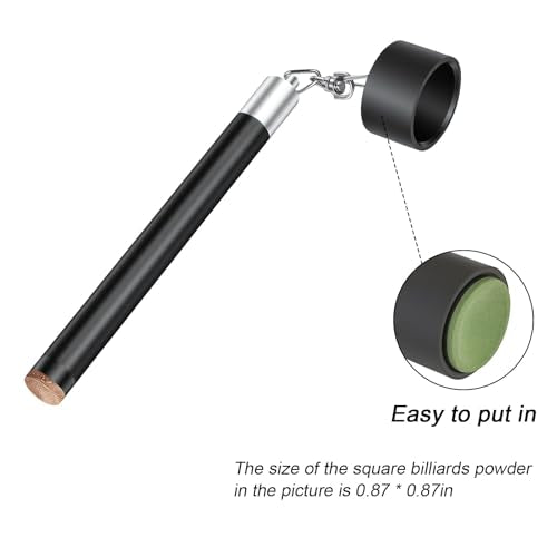 LAKE OF FIRE Pool Cue Chalk Holder – 2-in-1 Billiard Accessory with Pool Chalk Holder & Cue Tip Tool - color: Black, style: Round