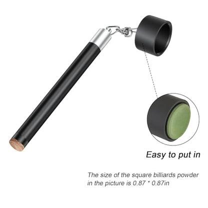 LAKE OF FIRE Pool Cue Chalk Holder – 2-in-1 Billiard Accessory with Pool Chalk Holder & Cue Tip Tool - color: Black, style: Round