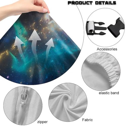 Suobstales Galaxy Wolf Pattern Game Chair Cover with 1 Pair Armrest Cover, Anti-Scratch Protection Rotating Chair Slipcovers, Stretchy Covers for Racing Gaming Chair - color: Galaxy Wolf