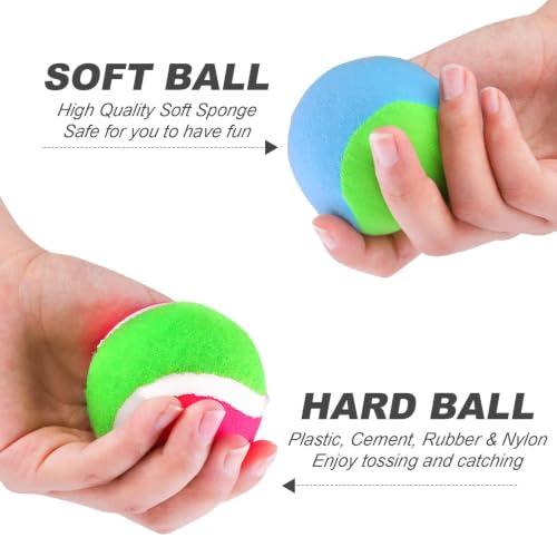 Aneco Toss and Catch Paddle Game Set Disc Paddles and Toss Ball Sport Game with Storage Bag, 6 Paddles and 6 Balls - color: Light Blue/Black/Yellow