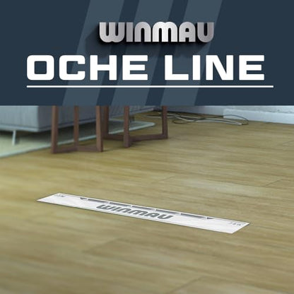 Winmau Darts Oche Line - High Visibility Throw Line Marker with Toe Markers for Consistent Stance - Self-Adhesive, Sticks to Hard Floors (Wood/Tile/Laminate) - Regulation Distance - style: White