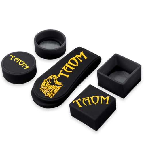 TAOM Magnetic Chalk Holder Belt Clip for Round and Square,Portable Pool Cue Chalk Holder with Silicone Clip,Silent Chalk Holder Pool Billiards,Chalk Case Pool Table Accessories - color: B-Black yellow