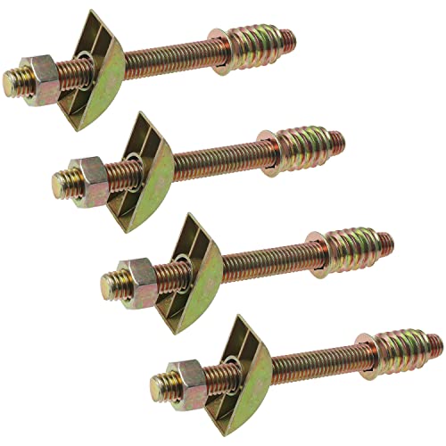M8x90mm Panel Furniture Wardrobe FMHXG 4Set 4 in 1 Metal Furniture Connecting Fittings with Semilunar Connector M8 Half-Moon Nut, Table Bed Assembly Fasteners Bolts Nuts Threads Half Moon Spacers