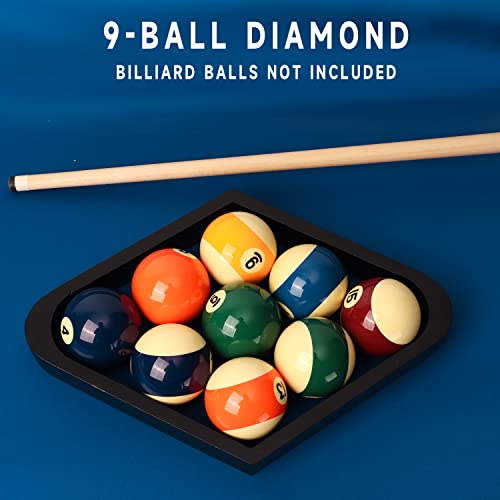GSE Games & Sports Expert Solid Wood Billiard 8-Ball Triangle / 9-Ball Diamond Pool Ball Racks for 2-1/4" Pool Balls, Pool Table Accessories - color: Black, style: 9-Ball Diamond Rack