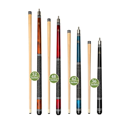 ASKA Short Pool Cue Sets, Canadian Maple Billiard Cue Sticks, 13mm Tip, 5/16x18 Joint, Multi-Set Options for Home & Game Rooms - style: Set of 4, L9CS