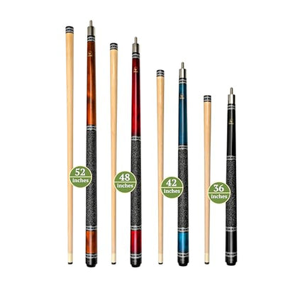 ASKA Short Pool Cue Sets, Canadian Maple Billiard Cue Sticks, 13mm Tip, 5/16x18 Joint, Multi-Set Options for Home & Game Rooms - style: Set of 4, L9CS