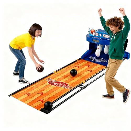 Portable Home Bowling Alley - Foldable Automatic Ball Return, Led Scoreboard, Sounds - Fun 2-Player Bowling Game for Kids & Adults, 11.48ft 3.5m/11.48ft