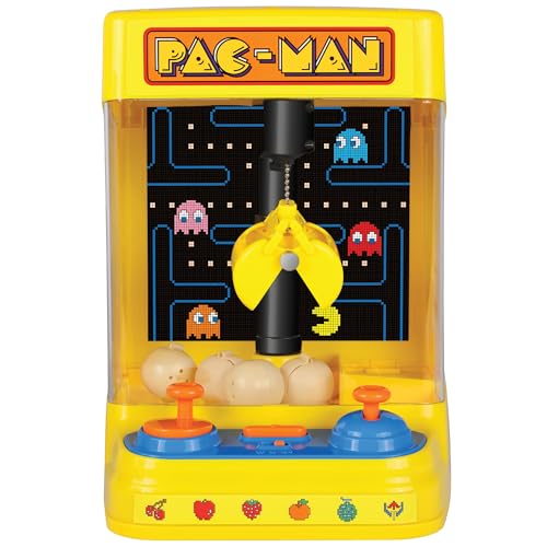 Pac-Man: Arcade Claw Crane - Core Series, Lights-Sounds Tabletop Game, Dual Joystick, Fill Pellets with Prizes, Licensed Collectible Toy, Adult-Kid 4+