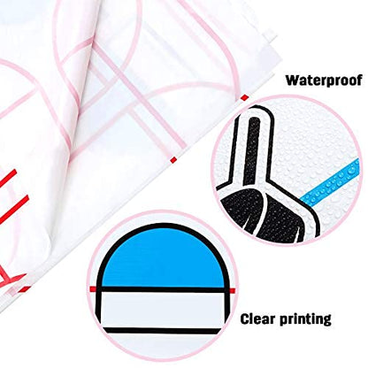 Boao Hockey Tablecloth Ice Hockey Field Table Cover Plastic Tablecloth Dining Room Kitchen Rectangular Table Cover for Patio Picnic Camping Spring Summer Sport Events 54 x 96 Inch, 100g, White(3 Pcs)
