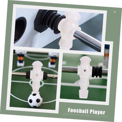 5Pcs Foosball Machine Players Replacement for Standard Table Football Game Rods White Soccer Athlete Figures for Men Clear Team Color Printing Tournament Style Accessories