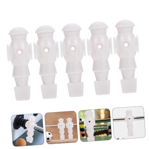 BESPORTBLE 5Pcs Foosball Table Football Players Replacement for Standard Rods Lightweight White Soccer Men Figures Easy to Install Foosball Supplies for Indoor Family Game Accessories