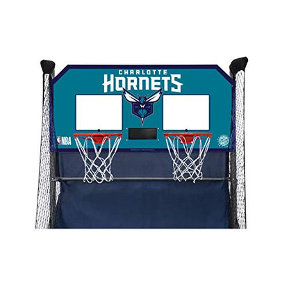 Pop-A-Shot - Home Dual Shot Arcade Basketball Game with NBA Graphics l Sensor Scoring l 16 Game Modes l 7 Balls l Foldable Storage l for All NBA Fans - style: Charlotte Hornets