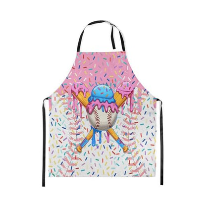 Manfei Baseball Ice Cream Kids Kitchen Apron - color: Pink