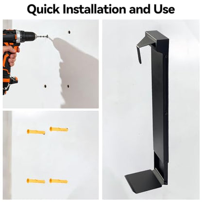 Black Wall Mount Golf Bag Holder - 55LBS Capacity, Adjustable Height 36.2"-48" & 5.9" Width, Heavy-Duty Steel Golf Storage Rack for Garage, Home, Golf Club, Space-Saving Design - size: 36.2"-48" & 5.9"