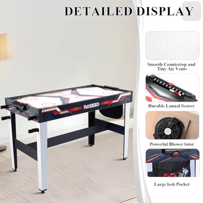ROSEED 4 in 1 Combo Game Table for Home, Game Room, Friends & Family, Shooting Games, Air Hockey, Basketball, Darts, Multi Game Table