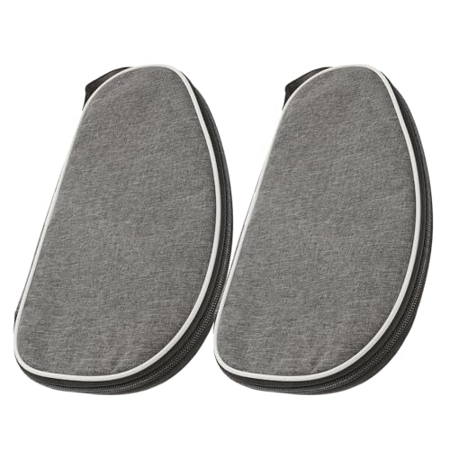 Holibanna 2pcs Table Tennis Paddle Bag Set with Protective Storage Case, Portable Grey Shell Design, Organizer for Racket and Ball, Suitable for Table Tennis Players and Travel