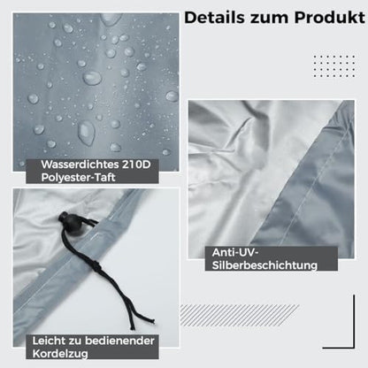 210D Outdoor Pong Table Cover, Waterproof Uv Coated Taffeta, 72.83 X 64.96 X 27.55 Inches, Heavy Duty Weather Shield