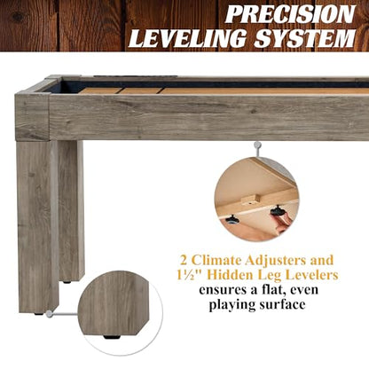 Barrington 9ft Shuffleboard Table with Scratch-Resistant Playfield and 8 Puck Set - size: 9 Ft. Monteray