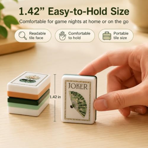 4-Layer American Mahjong Set, 160 Pcs Premium Acrylic Mahjong Tiles, 1.42 Inch Mahjong Tile Set with Carrying Case & 5 Dice, Portable for Home Travel Party Adults Gift (White Lotus) - color: White Lotus