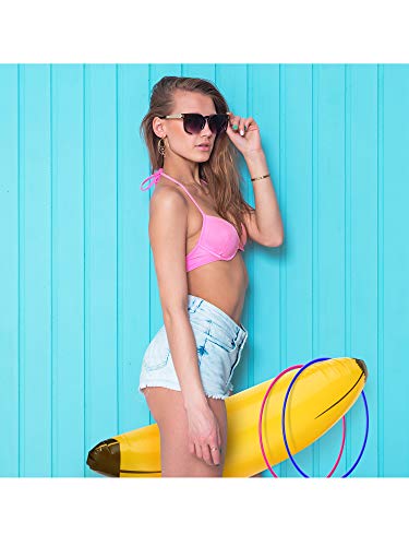 10 Pcs Bachelorette Party Game Banana Ring Toss Game Kit, Include 2 Pieces Banana with 8 Pieces Plastic Toss Rings for Swimming Pool Decorations