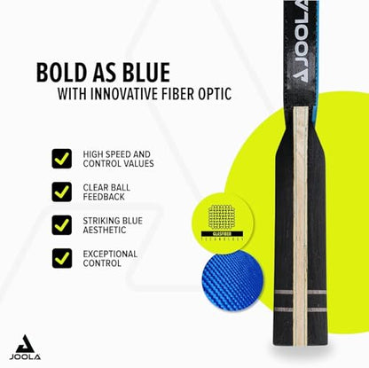 JOOLA Infinity GL Professional Ping Pong Paddles with Paddle Cover - 7-Layer Wood Fiberglass Blade - ITTF Approved - Pro Ping Pong Paddle for Advanced Control & Speed - Table Tennis Racket - Blue