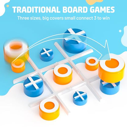 Tic Tac Toe Game, 3-in-1 Electronic Handheld Games Console for Kids Memory Growth, Portable Puzzle Travel Games,Board Game for Kids and Adults, Christmas and Birthday Gifts for All Ages 3+