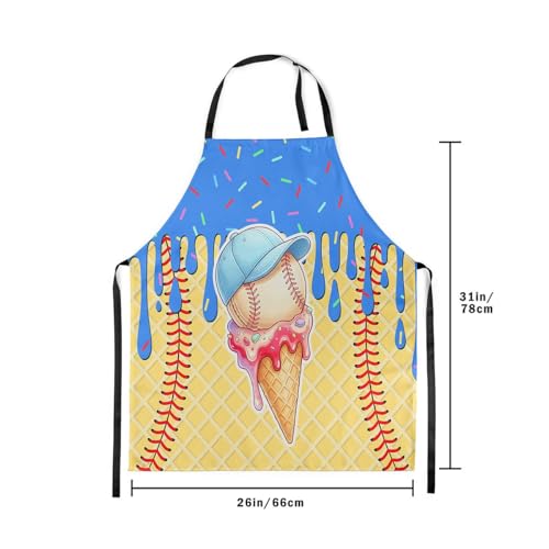Castle Fairy Ice Cream Drip Baseball Kids Kitchen Apron - color: Macaron