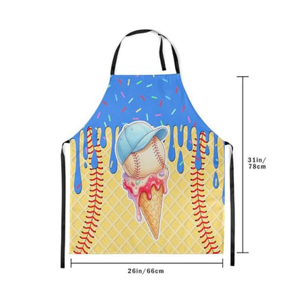 Castle Fairy Ice Cream Drip Baseball Kids Kitchen Apron - color: Macaron