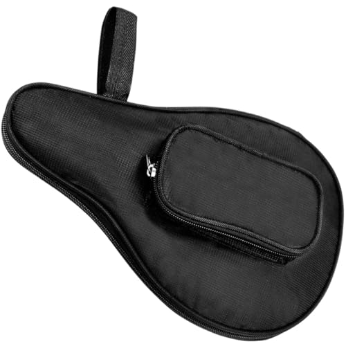 IMIKEYA Table Tennis Paddle Bag with Ball Case, Reusable Bat Storage Pouch, Black Ping Pong Paddle Organizer for Sports and Travel
