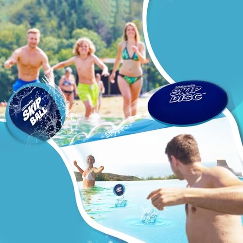 Activ Life The Ultimate Water Skip Balls, Water Bouncing Ball for Swimming Pool, Beach Toys for Friends, Family, Kids and Adults - style: Navy/Teal