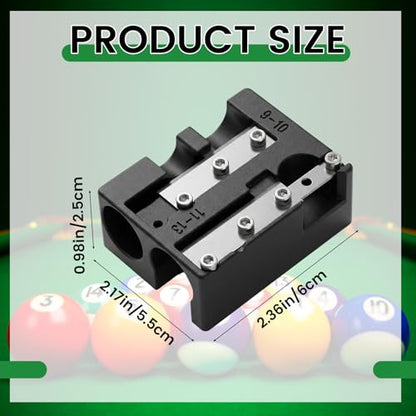 7-in-1 Pool Cue Tip Shaper, Professional Billiard Cue Tips Tool Portable Cues Repair Accessories Pool Stick Maintenance for Tip Replacement and Shaping Cues Tips