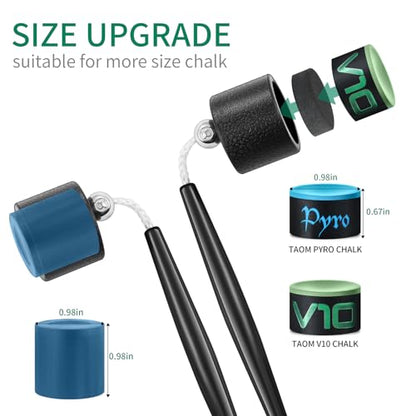 TAOM Chalk Holder, Pool Chalk Holder, Pool Cue Chalk Holder, Billiards Accessories and Equipment for TAOM V10 Chalk, TAOM Pyro and Generic Cue Chalk as Pocket TAOM Round Chalk Holder