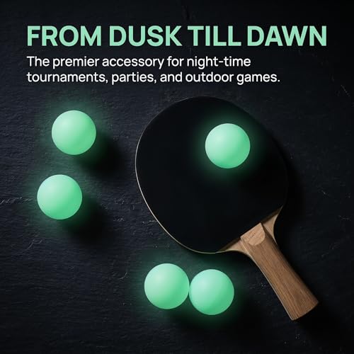 Kisangel 50pcs Lighted Ping Pong Balls - 1.6" Night Glow Table Tennis Balls for Outdoor Sports Activities - Luminous Pingpong for Party Game Props Goodie Bag