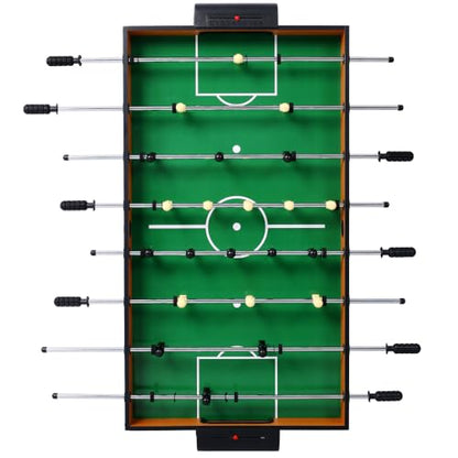 5-in-1 Multi-Game Table - Billiards, Push Hockey, Foosball, Ping Pong, and Basketball Black/Blue - color: Brown + Red Tablecloth