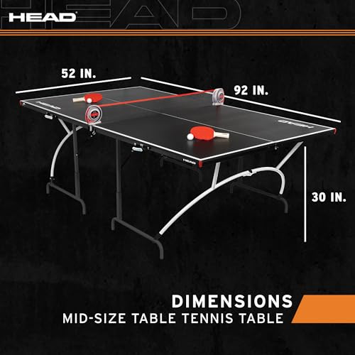EastPoint Mid-Size Portable Ping Pong Table - 92" x 52" x 30", 2 Paddles & Balls - Foldable Design for Quick Setup - Indoor Ping Pong Game Table - Electronic Scorekeeper & Complete Paddle & Ball Set