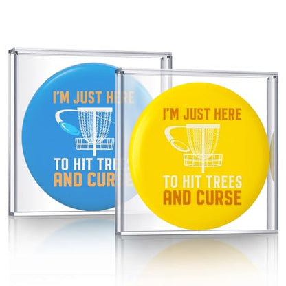 Beeveer 2 Pack Golf Disc Clear Display Case, 9 x 9 Inches Acrylic Disc Frame with Magnetic Lid Wall Mount Storage Memorabilia Protection Ideal Gifts for Golf Lover