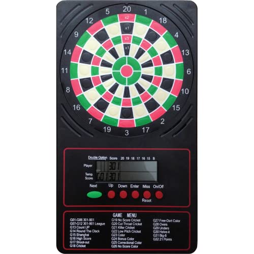 Accudart LCD Electronic Touch Pad Dart Scorer Scores up to 18 Game Types for 8 Players, Black (ESCORELCD-3)