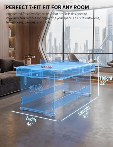 7 ft 3-in-1 Multi-Game Table - Air Hockey, Billiards & Table Tennis Ping Pong Combo with High-Performance Airflow, Easy Flip Top & Full Accessories for Game Room, Man Cave & Family Fun - color: Black