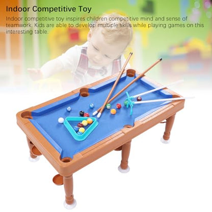 Mini Pool Table for Kids, Multifunctional Portable Tabletop Pool Table Toy, Small Billiards Game with 16 Balls, 2 Sticks and Rack for Indoor Entertainment and Travel