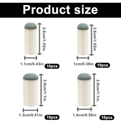 40 Pcs Slip On Pool Cue Tips, 4 Sizes 9mm/10mm/12mm/13mm Tacos De Billar, Pools Stick Tip Pools Table Accessories Pool Cue Tips Replacement Kit