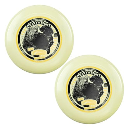 Wham-O Frisbee Heavyweight 200g Flying Disc, 11 Inch Stable Competition Sports Disc, Long Distance and Durable, for Outdoor Activities and Family Fun - color: Cream Yellow(2 Pack)