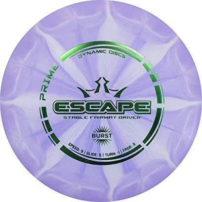 Dynamic Discs Prime Burst Escape Disc Golf Driver | Frisbee Golf Fairway Driver | Neutral Flying Golf Disc | Stamp Colors Will Vary - color: Purple